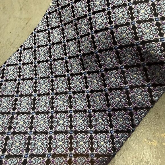 Brooks Brothers Makes & Merchants Tie 100% Silk USA Made Woven Blue 3.5" - Picture 2 of 4